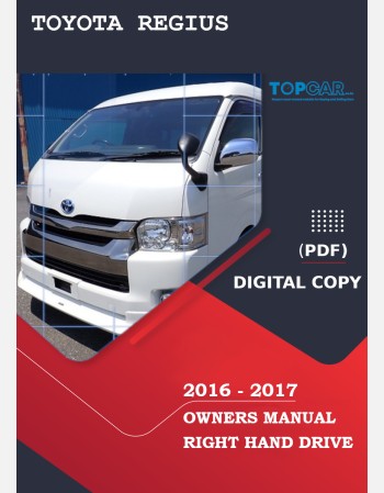 toyota regius ace 2016-2017 owners manual in english